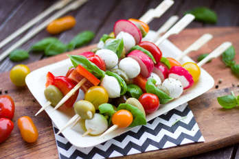 Vegetables salad on a skewer