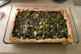 Open spinach cheese pie
