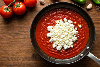 Tomato sauce with feta cheese