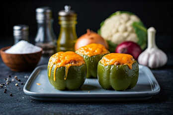 Stuffed peppers with cauliflower rice