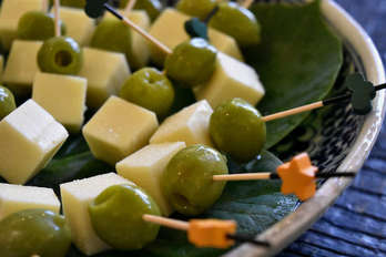 Olives & provolone cheese