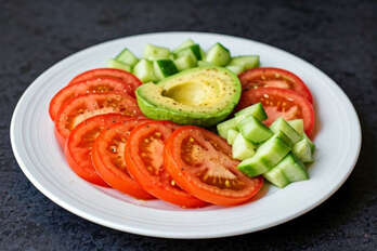 Avocado, tomato & cucumber platter