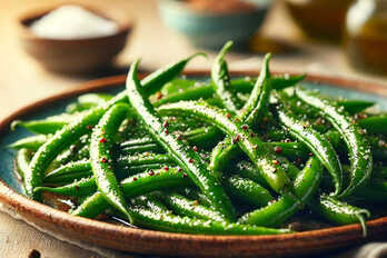 Green beans with onions