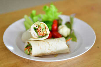 Cucumber & cream cheese wrap