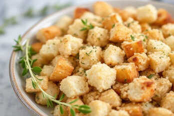 Croutons with oregano & thyme