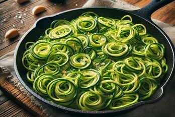 Garlicky zucchini noodles