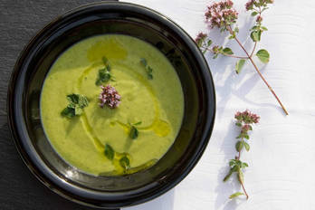 Raw zucchini & avocado cold soup