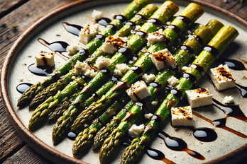 Roasted asparagus with crumbled feta